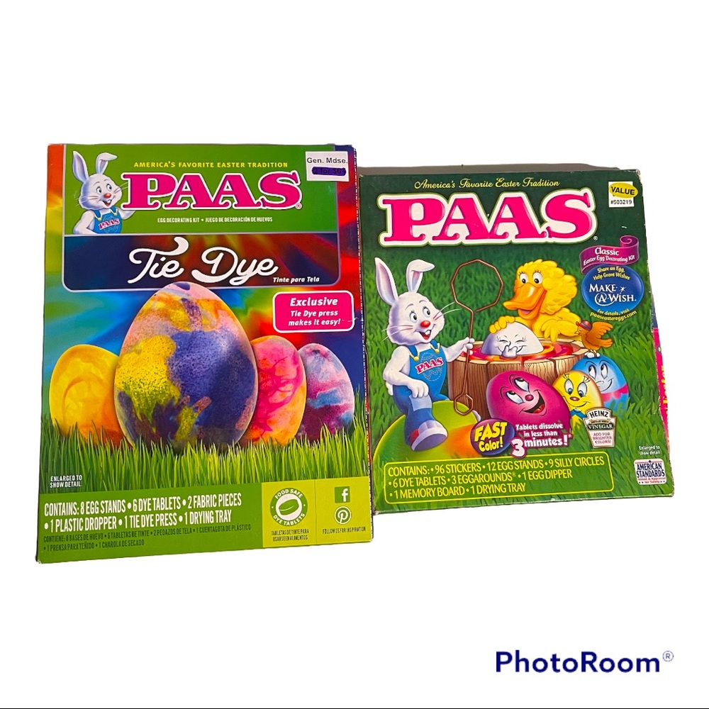 Lot of 2  Paas Tie Dye & Classic with Stickers Easter Egg Coloring Kits